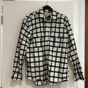 Filson, black and white plaid flannel shirt